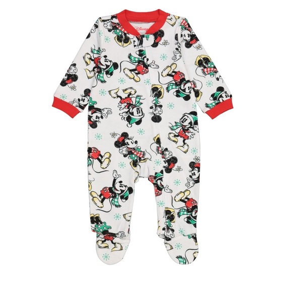 Infant Mickey and Minnie Mouse Cotton Pajama Onesie - Picture 1 of 3